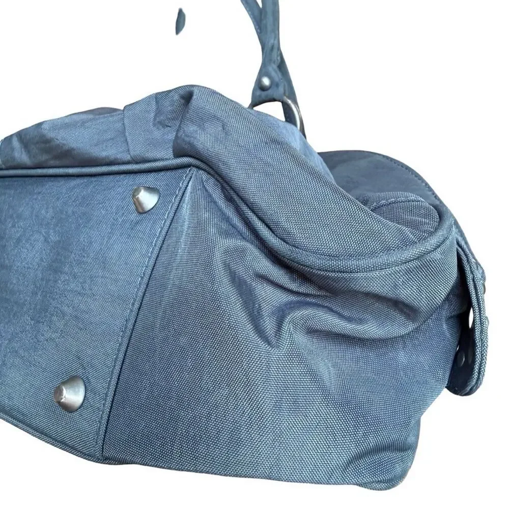 Baggallini Shanghai Satchel Gray Large Nylon Purse Handbag Bag Travel 19x11x4